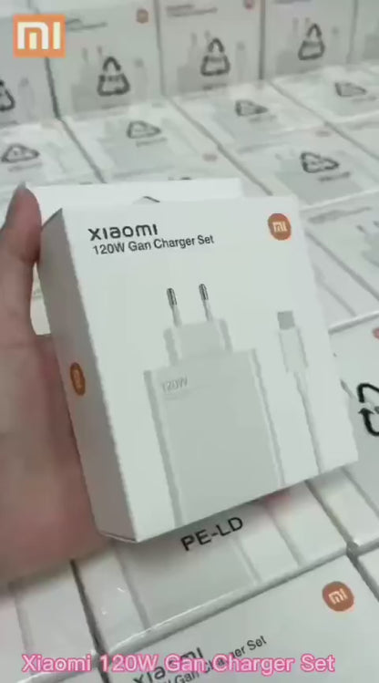 Original Xiaomi Branded 120w Eu Plug Qc 3.0 Fast Quick Wall Charger With Cable